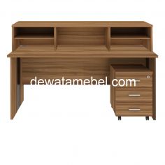 Office Table Size 160 - MD 1675 + MD M03 + MD RC 160 / Teakwood